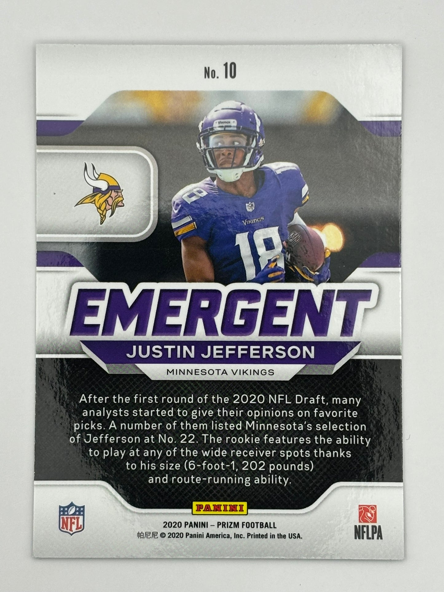 2020 Prizm Emergent Justin Jefferson Rookie