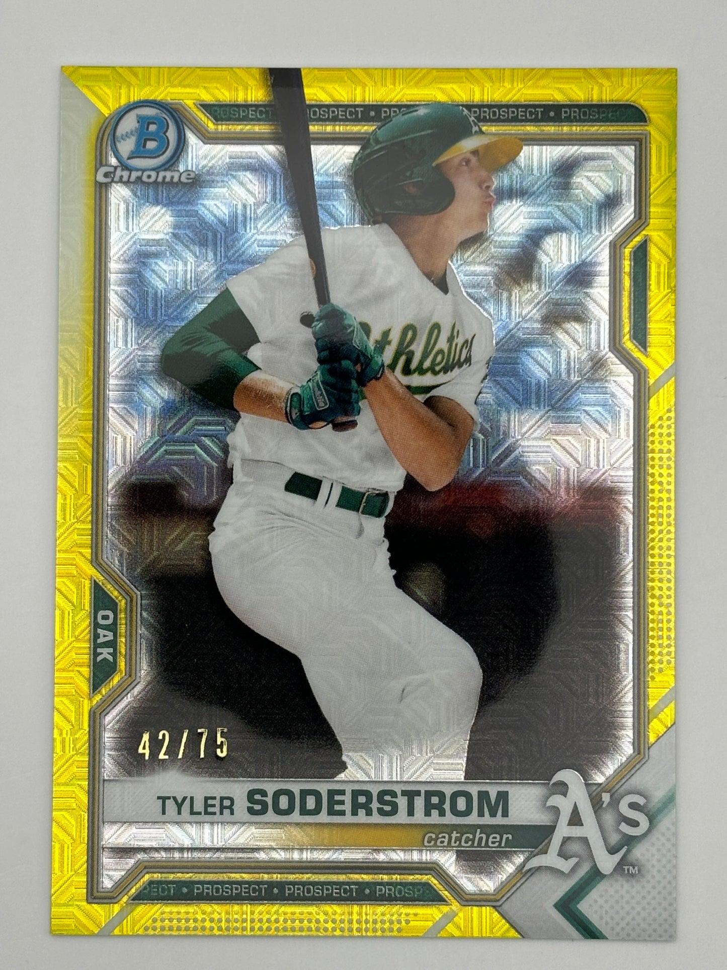 2021 Bowman Chrome Mojo Tyler Soderstrom Yellow /75