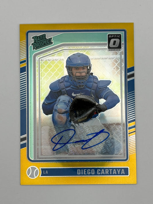 2024 Optic Baseball Diego Cartaya Gold Auto /10