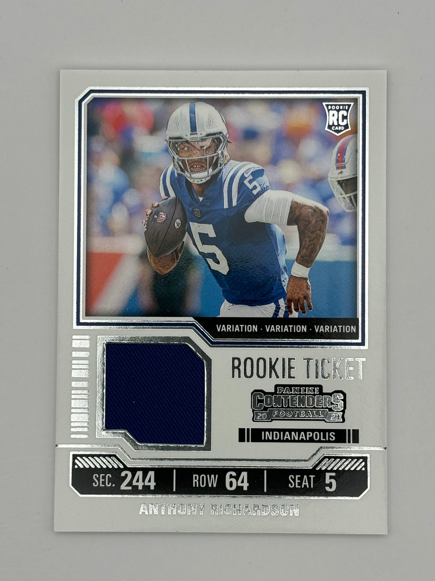 2023 Contenders Rookie Ticket Variation Anthony Richardson Jersey Relic