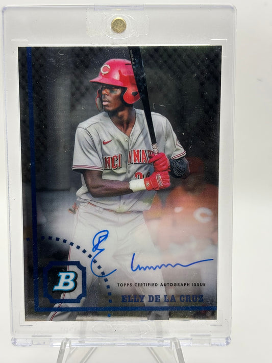 ELLY DE LA CRUZ 2022 Bowman Heritage Chrome Prospect Auto Reds #CPA-ED