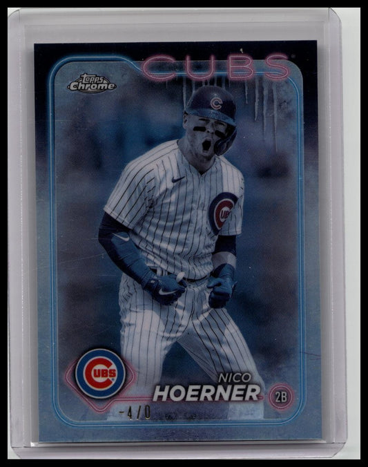 2024 Topps Chrome Nico Hoerner SubZero Frozenfractor SSP -4/0 #141 Chicago Cubs