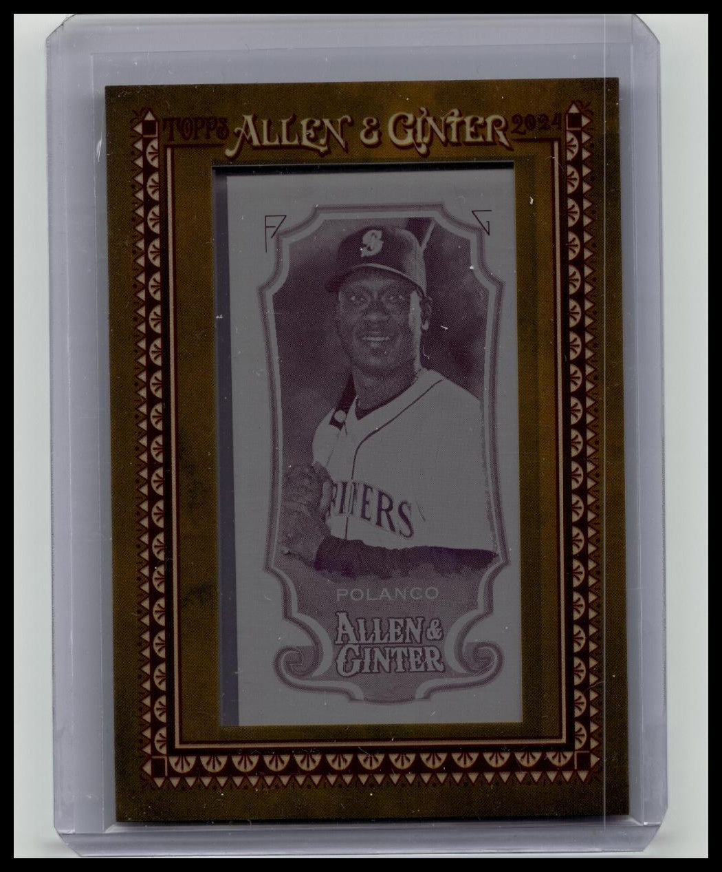 2024 Topps Allen & Ginter Jorge Polanco Printing Plate Mini 1/1 Mariners