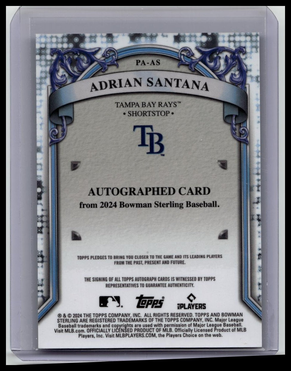 2024 Bowman Sterling Adrian Santana Prospect Auto Blue Refractor #/25 SSP