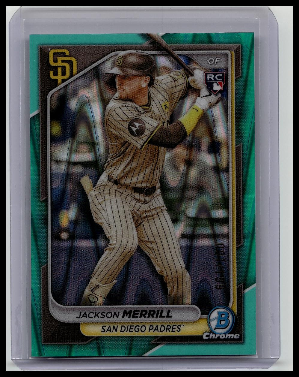 2024 Bowman Chrome Jackson Merrill Aqua RayWave Refractor Rookie /199