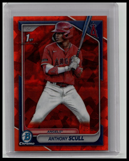 2024 Bowman Sapphire Anthony Scull 25/25 Orange Refractor Angels