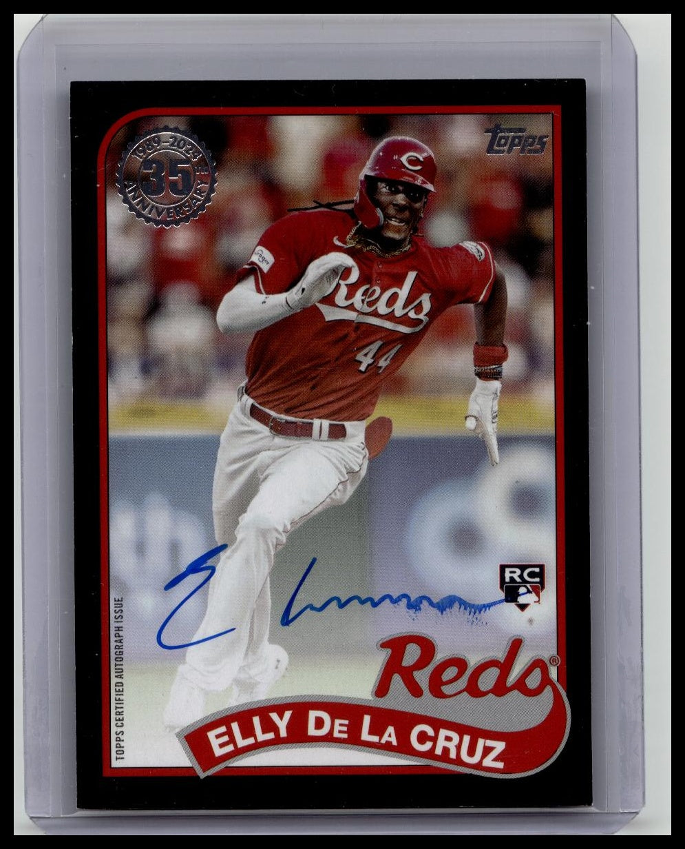 2024 Topps 1989 Topps Black #89BA-ED Elly De La Cruz /199 On Card Rookie Auto