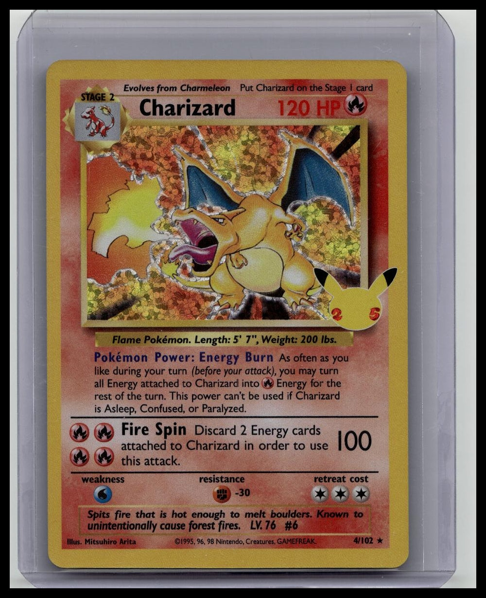 Pokemon Celebrations Charizard Holo 4/102 25th Anniversary Collection