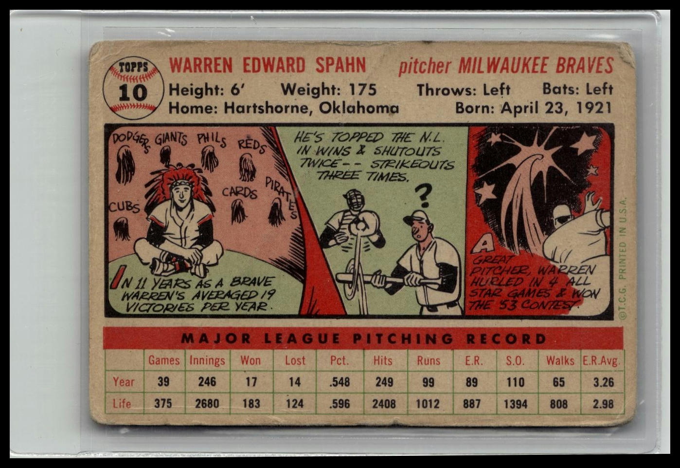 1956 Topps Warren Spahn