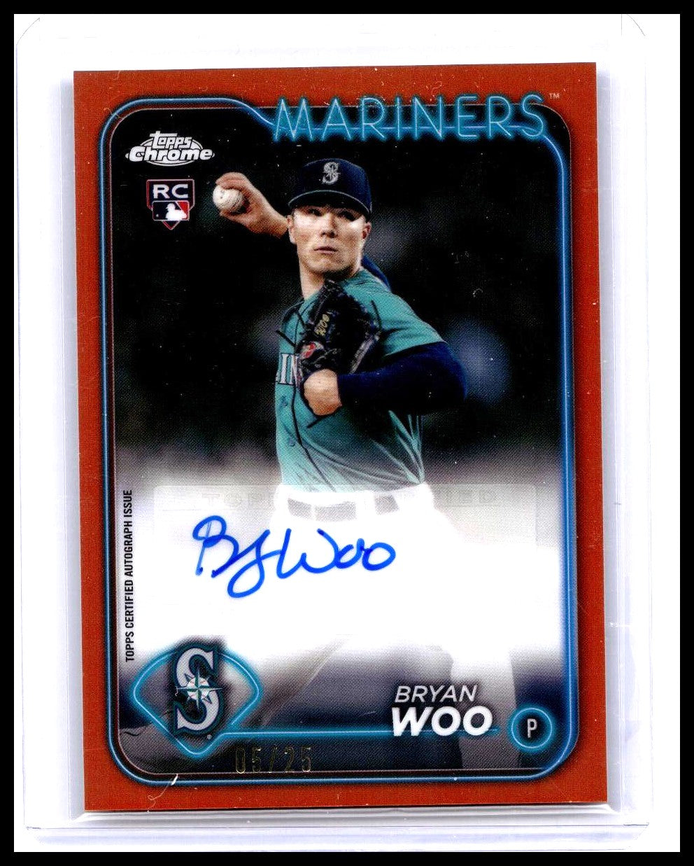 2024 Topps Chrome Update Orange /25 Bryan Woo AC-BW Auto Mariners (RC)