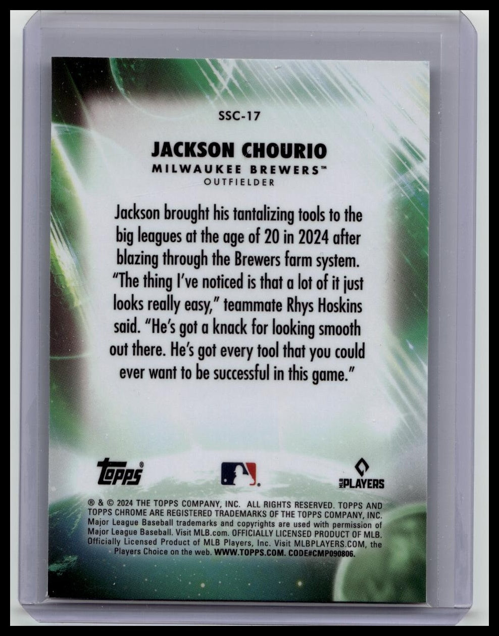 2024 Topps Chrome Update Jackson Chourio Stratospheric Stars RC