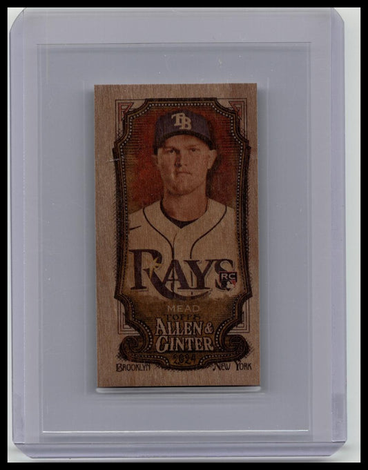 2024 Topps Allen & Ginter Curtis Mead Wood Mini Rookie Card RC 1/1 Rays