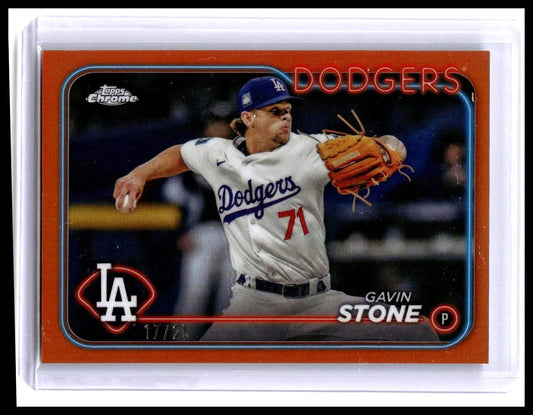 2024 Topps Chrome Update Orange Refractor Gavin Stone #17/25 (USC75) Dodgers