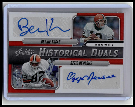 2023 Absolute Bernie Kosar Ozzie Newsome Historical Duals Orange Auto /50