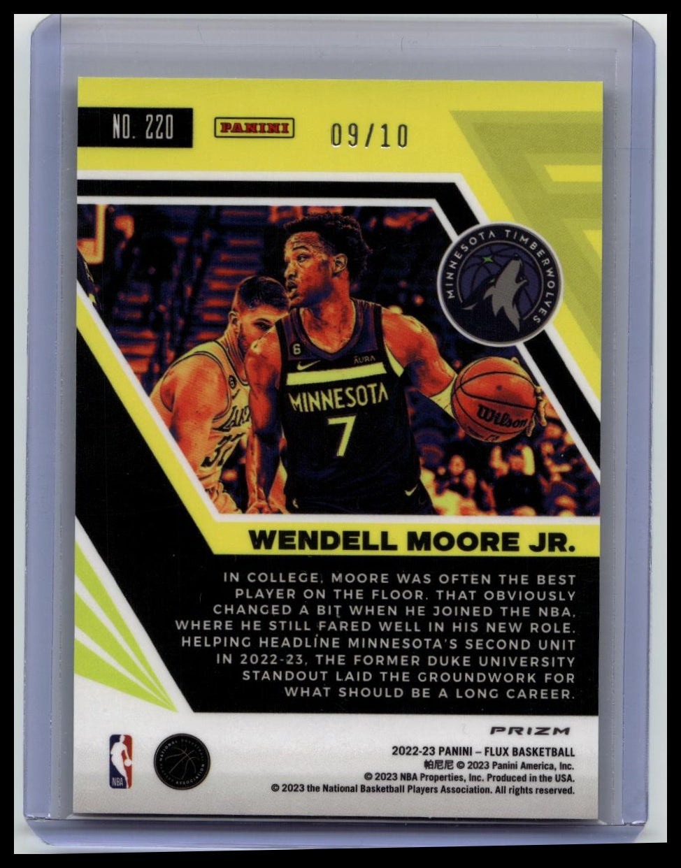 2022-23 Flux Wendell Moore Jr Gold RC /10