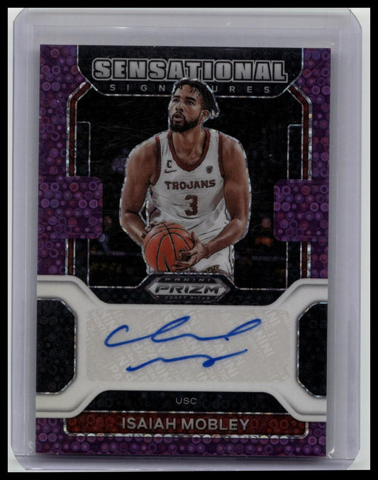 2022 Prizm Draft Picks Isaiah Mobley Sensational Signatures Purple Disco Auto /50