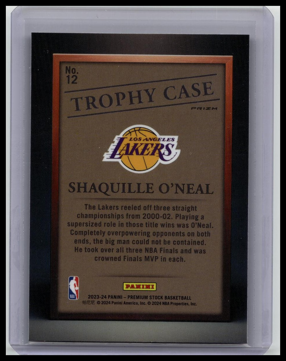 SHAQUILLE O’NEAL SSP! 2023-24 Panini NBA Hoops Premium Stock Trophy Case Hit!