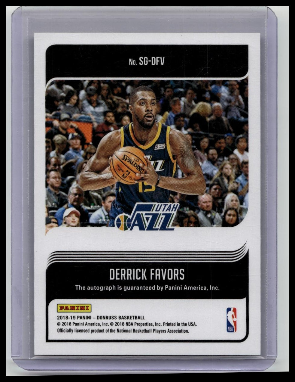 2018-19 Donruss Signature Series Derrick Favors Auto 01/10 Jazz