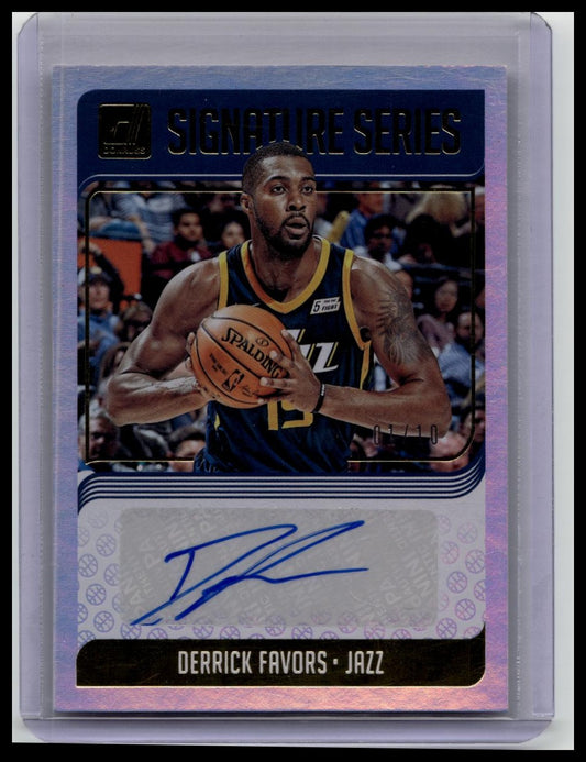 2018-19 Donruss Signature Series Derrick Favors Auto 01/10 Jazz