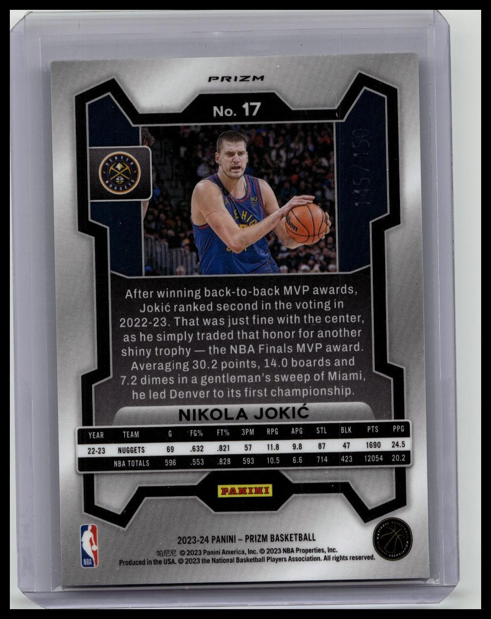 2023-24 NIKOLA JOKIC 145/150 PANINI PRIZM PANDORA