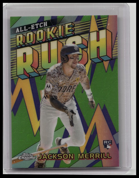 Jackson Merrill 2024 Topps Chrome Update All Etch Rookie Rush #CAERU-4 Padres