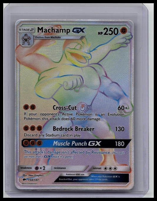 2017 Pokemon Sun & Moon Burning Shadows Machamp GX #154/147