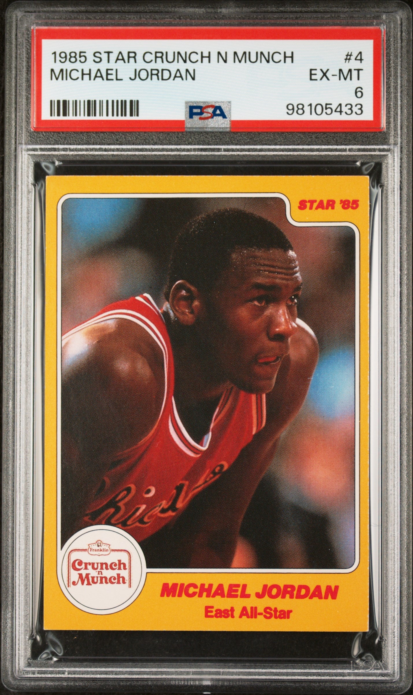 1985 Star Crunch N Munch Basketball #4 Michael Jordan RC Rookie HOF PSA 6