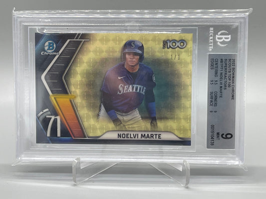 2022 Bowman Chrome Scouts Top 100 Superfractor Noelvi Marte #btp71  Bgs 9