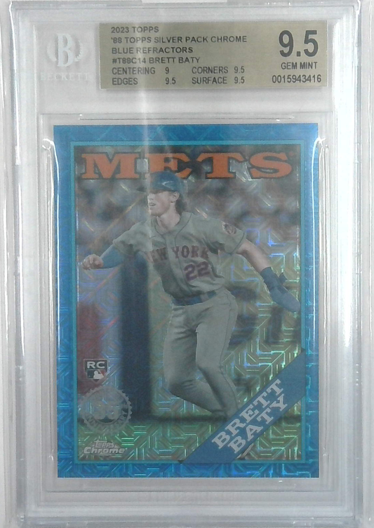 2023 Topps '88 Silver Pack  Blue Refractors Brett Baty Rookie /150  Bgs 9.5