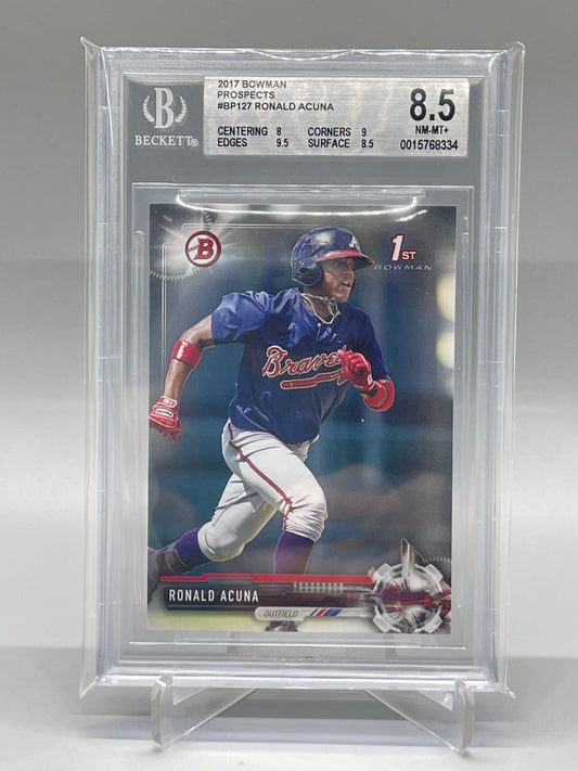 2017 Bowman Prospects Ronald Acuña 1st Bowman #bp127 BGS 8.5