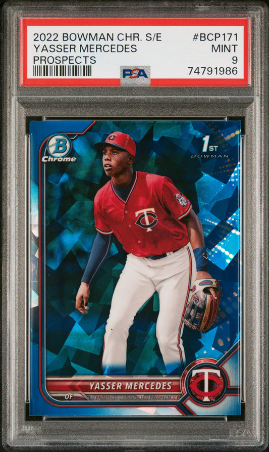 2022 Bowman Chrome Sapphire Edition Prospects  Yasser Mercedes #  Psa 9