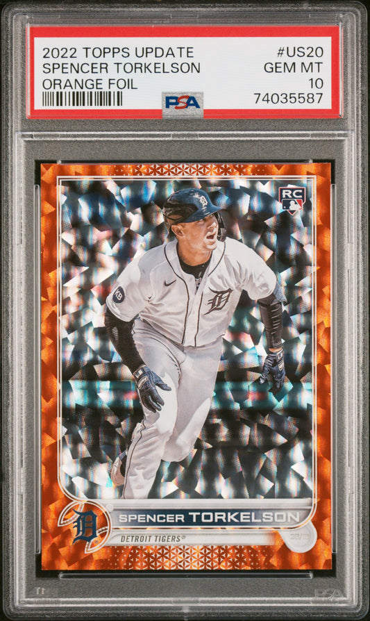 2022 Topps Update  Spencer Torkelson  # Orange Foil #'d /299 Psa 10