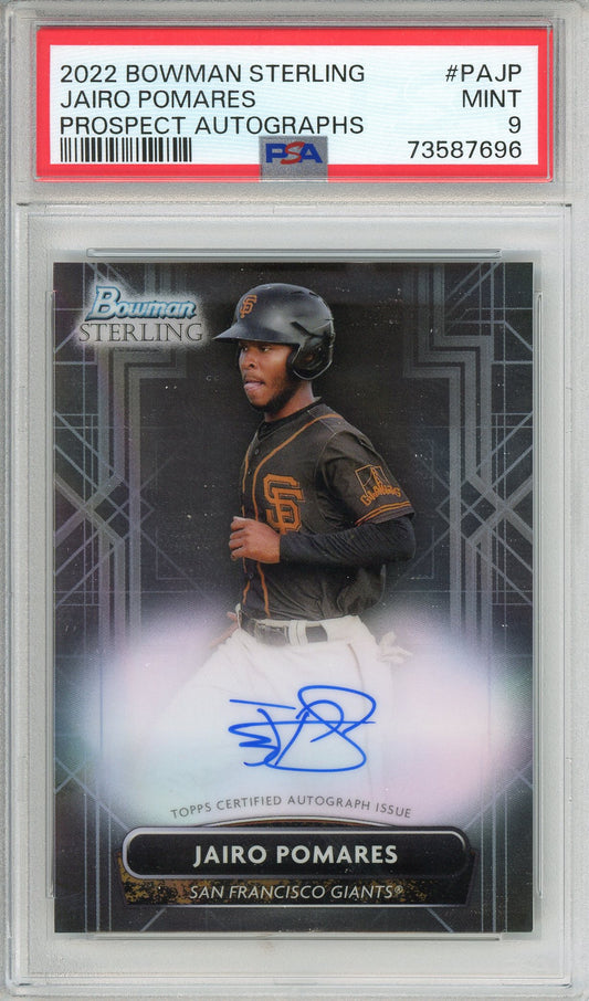 2022 Bowman Sterling Jairo Pomares Auto PSA 9 Mint